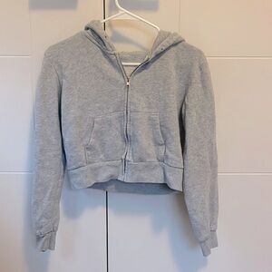 Grey Brandy Melville cropped zip up